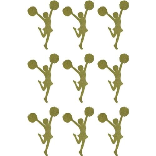 2.4x3.8cm Cheerleader gold glitter sticker label