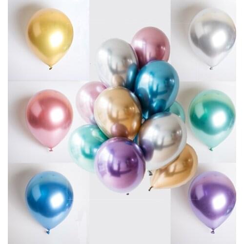 10/20pcs 12 inch glossy metal latex gold and silver pink wedding birthday party decoration balloons Globos baby shower balloons