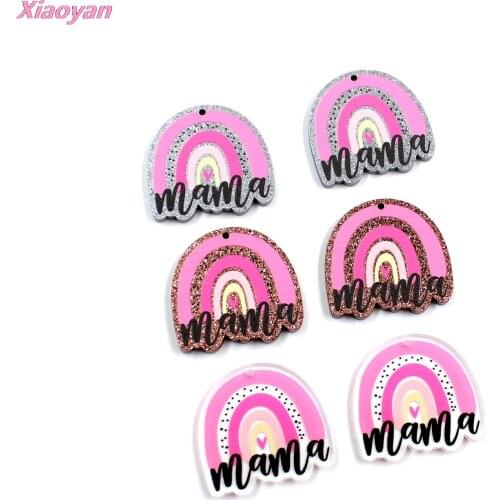 10pcs) Acrylic Rainbow mama For Earrings Party DIY Glitter UV Rainbow Jewelry Accessories