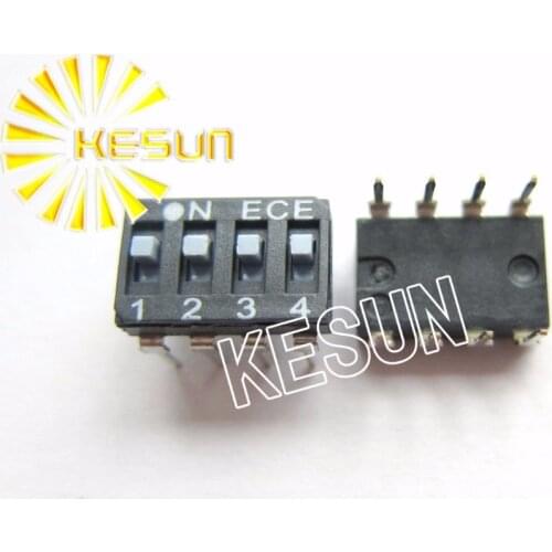 100% Original EAM104 4P 2.54mm Black Stackable DIP Switch EAM104E x 100PCS