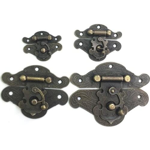 1x Antique Bronze Wooden Case Hasp Decorative Hasp Latch Jewelry Gift Box Buckle Clasp Lock