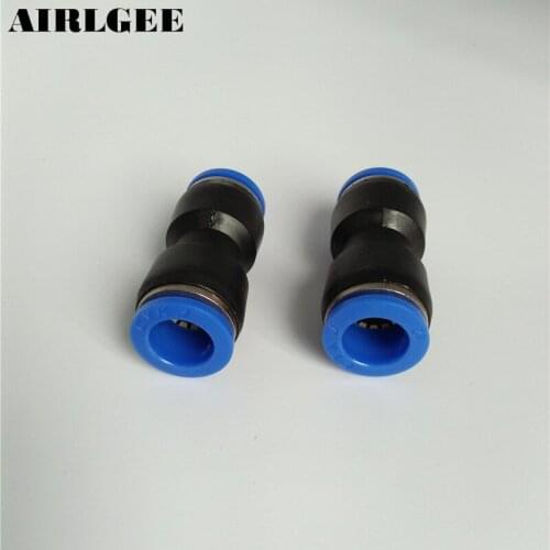 2 PCS 12 To 12mm Push In One Touch Straight Pneumatic Tube Quick Fittings