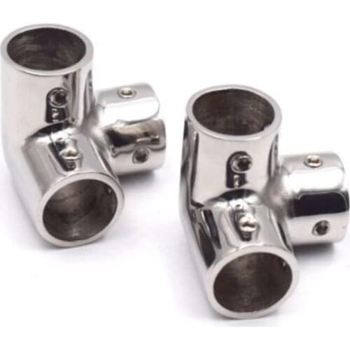 2PCS Rail 3 Way Corner for 7/8" Tube 316 Stainless Steel Fitting Handrail Spiffy