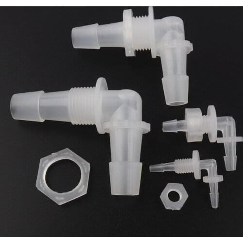 5pcs/lot M6 M8 G/18~G1/2 Thread To 2-12mm PP Pagoda Elbow Connectors Hex Nut Aquarium Fish Tank Air Pump Fittings Hose Joints
