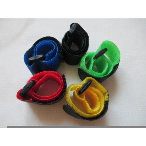 50pcs/lot 20*200MM Nylon Wire Organizer Cable Ties Reusable Straps with Plastic Buckle Hook Loop Magic Tapes