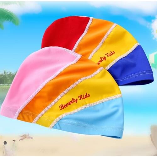 Beverly kids lycra swim caps children teenager student swimming caps long hair bathing cap free shipping
