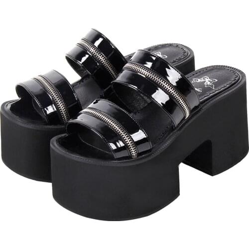 Angelic imprint woman lolita cosplay punk shoes lady high heels pumps girl princess summer dress party cool sandals 10cm 510 PL