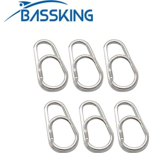 BASSKING 80Pcs Quick Fishing Connector Ring 17x9mm/45kg Stainless Steel Snap Pin Pesca Accessoires Lure Fishing Tools Peche