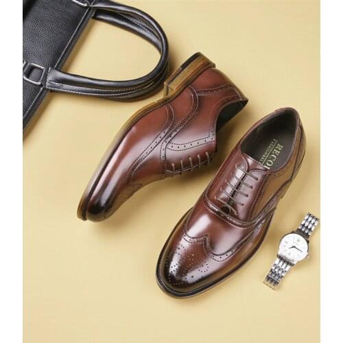 Europe United States big ssize four seasons wear brogue leather shoes men business suit gentleman men shoes breathable