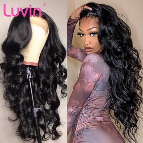Luvin Body Wave 360 Lace Frontal Wigs 26 28 30 Inch Pre Plucked With Baby Hair Brazilian Human Hair 180 Density Front Wig Remy