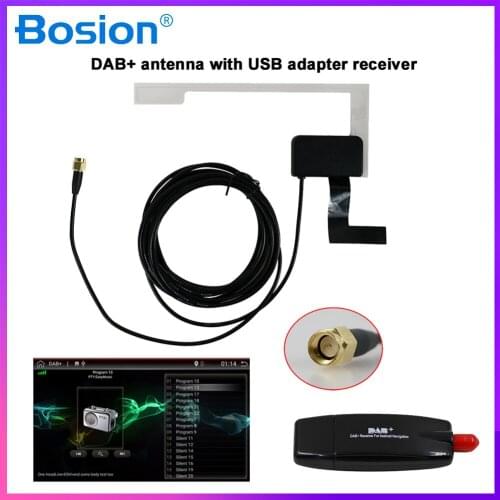DAB+ Box Digital Radio Tuner Amplified Antenna Adapter for Car Stereo Autoradio Android DAB Car Radio Tuner Receiver