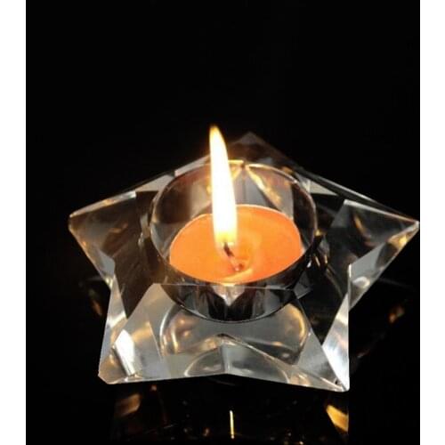 European Crystal Candle Holder Glass Candlestick Bar Party Wedding Home Decor Ornaments Christmas Figurine Gifts Tealight Holder