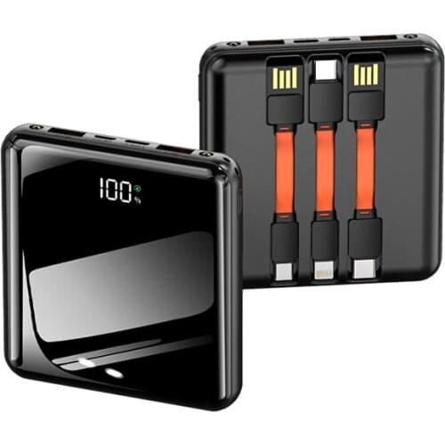 20000mAh Mini Power Bank PD22.5W Fast Charging for Huawei P30 P40 Powerbank with 3 Cables for iPhone 12 Xiaomi Samsung Poverbank