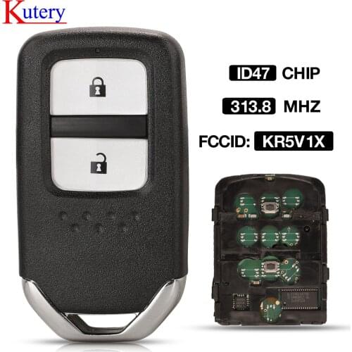 Kutery 313.8/315MHz FCC: KR5V1X 72147-T5A-J01 / 72147-T5C-J01 2 Button Remote Car Key Fob for Honda City HR-V