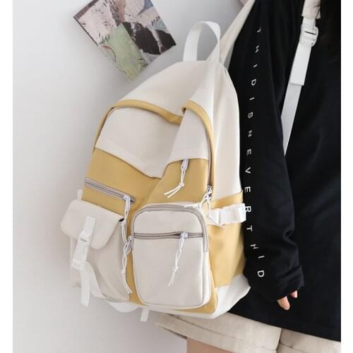 Mori Small Fresh Women Backpack Female Panelled College Shoulder School Bags Waterproof Backpacks for School Teenagers Girls