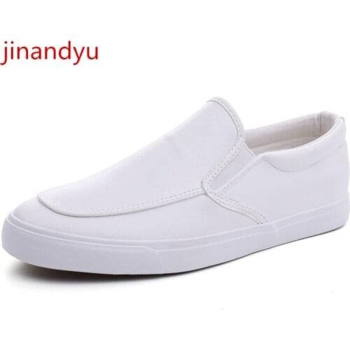 Mens Leather Sneakers Loafers Men Casual Shoes Fashion Slip on Sneakers Men Oxford White Black Pu Leather Sports Shoes for Male