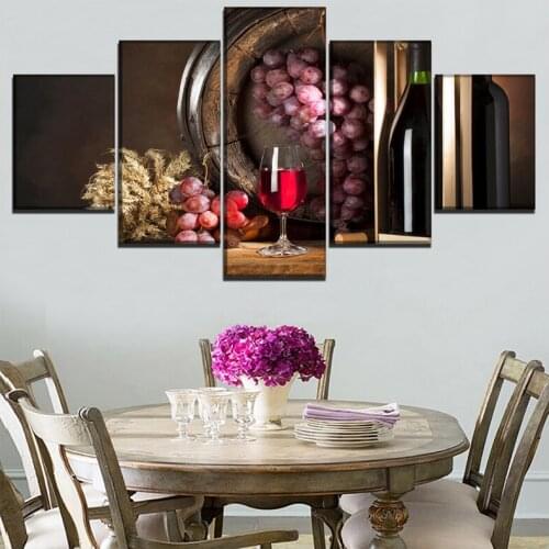 5Panels Red wine diamond Painting full drill square round drill grape mosaic diamond embroidery Wedding DecorationZP-3160