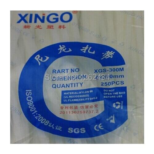 Nylon cable ties XGS-300M 8x300 self-locking type cable ties of plastic strapping band beam line with8*300international standard