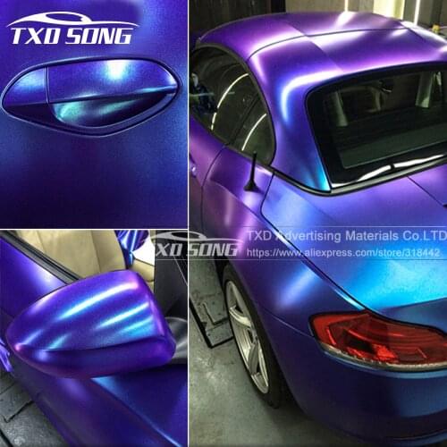 New arrival Chameleon pearl glitter vinyl sticker Dark blue to purple Chameleon car wrap film Pearl glitter diamond vinyl film
