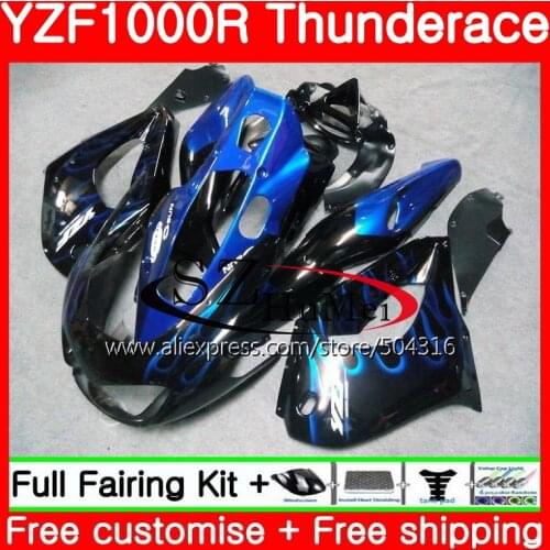 Fairings For YAMAHA Thunderace YZF1000R 96 97 98 99 00 01 blue flames 74SH3 YZF-1000R YZF 1000R 1996 1997 1998 1999 2000 2001