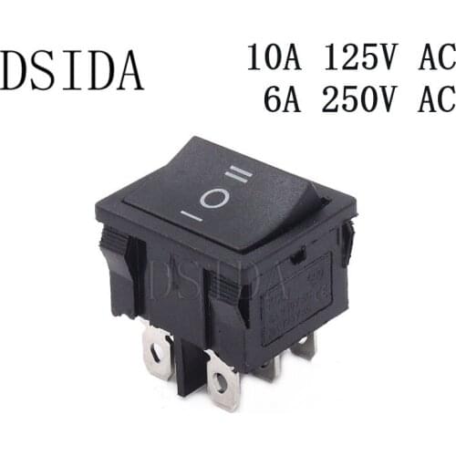 Rocker Switch 21*24mm 3 Position 6 Pins Ship Type Switch ON-OFF-ON With 10A 125VAC/6A 250V 21x24 Power Switch