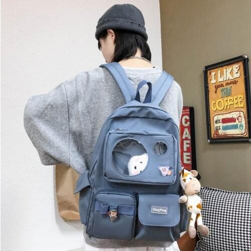 Cartoon Animal Cute Backpack for Women Big Cow Kawaii Girls School Bag Summer Travel Japanese Shoulder Bags Ladies New Purse