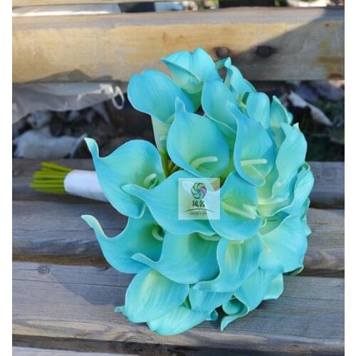 Handmade Bridal Bouquets PU Calla Lily Flowers Artificial Flower Wedding Bride Bridesmaid Bouquet Wedding Supplies High Quality