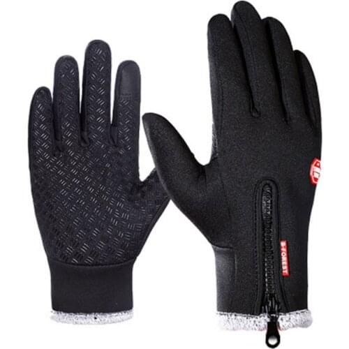 -20 Degree Touchscreen Windproof Thermal Warm Full Finger Zipper Gloves Winter Anti Slip Cycling Skiing Hiking Gloves