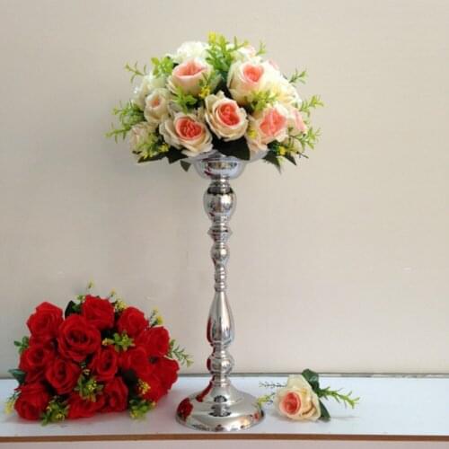45cm Tall Silver flower stand Metal flower vases Table Centerpieces