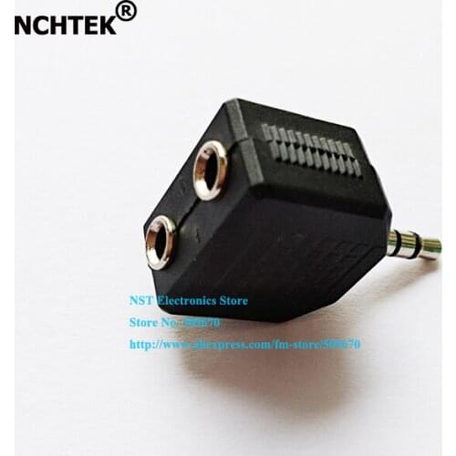 NCHTEK 3.5mm Stereo Male to Dual 3.5mm Female Splitter Headphone Audio Y Adapter Plug Jack Adapter/Free Shipping/10PCS
