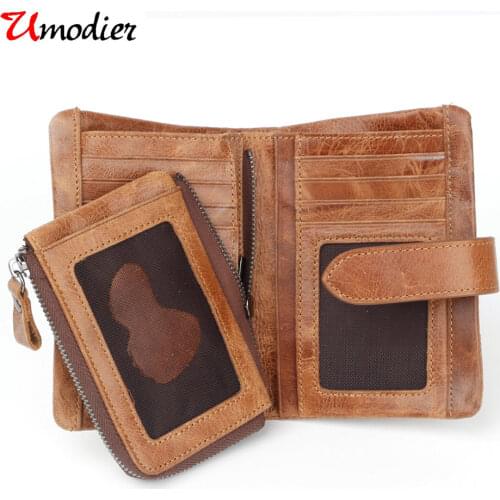 High QualitId Slim Carteira Kawaii Mans Wallet RFID Leather Luxury Real Genuine Cowhide Purse Brand Male Credit&Id Car Wallet
