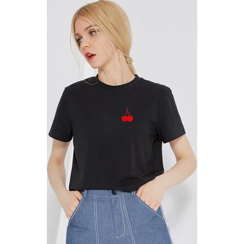 Cherry t shirt fruit shirt womens graphic tees cherry patch print cute pocket tee teen girls foodie Hipster Tumblr Cozy tops