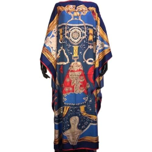 Европейская одежда Loose Batwing Sleeve Printed Kuwait Party Silk Kaftan long dress Sundress Bohemian sexy lady maxi dress