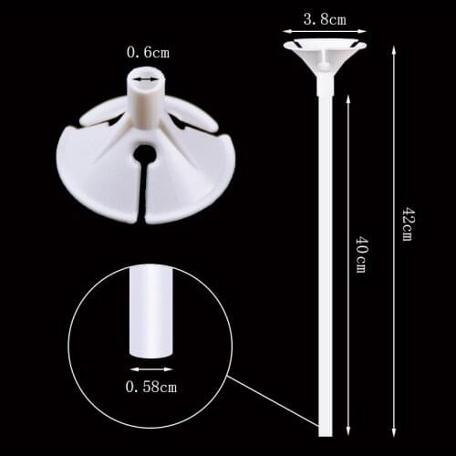 10/50/100 Sets/Latex Balloon Stick White PVC Rods Balloons Holder Sticks with Cup Party Supplies Party Decoration Accessories