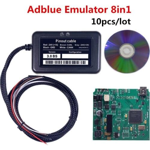 10pieces/lot DHL FREE 100% working 8 in 1 adblue 8in1 Emulation with programmer /Truck Remove for multi-cars AD Blue 8IN1