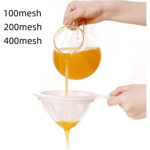 100/200/400 Mesh Kitchen Nylon Mesh Filter Reusable Food Strainer For Honey Wine Liquor Juice Coffee Soy Milk Kitchen Tools