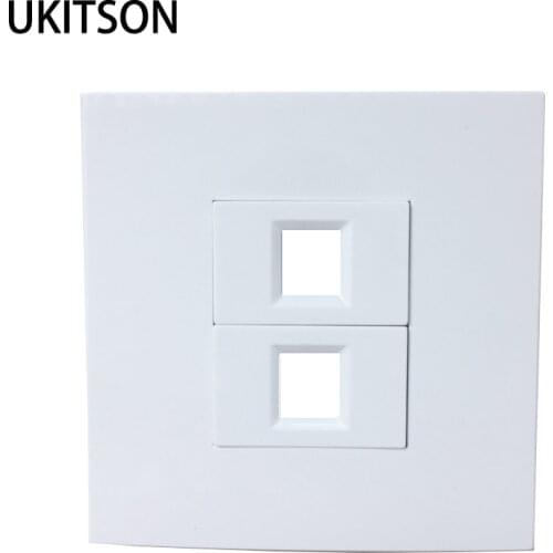2 Keystone Ports White Color Wall Outlet Panel 86 Type