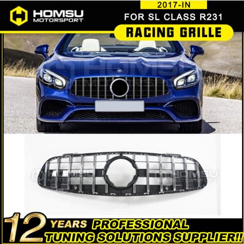 NEW SL class R231 GT style racing grille Sport ABS silver for mer cedes sl r231 car styling accessories 2017