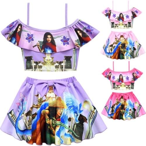 2021 Summer Raya And The Last Dragon Swimming Kids Girls Princess Dresses With Children Fashion Cartoon Swimsuit Costume 2pcs