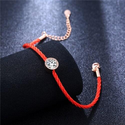 2021 Fashion Crystals Charm Bracelets Thin Red Thread String Rope Bracelets for Women Jewelry Gift Hot