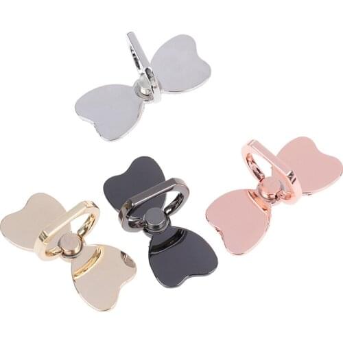 360 Degree Metal Finger Ring Bow-knot Mobile Phone Smartphone Stand Holder For All Smart Phone Luxury