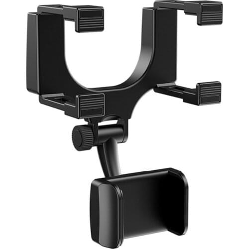 Adjustable 360 Degree Car Rearview Mirror Car Auto Rearview Mirror Mount Cell Phone Holder Bracket Stands For Smart Phone GPS