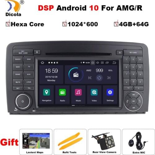 Hexa Core IPS DSP Android 10 Car DVD for Mercedes Benz AMG/R Class W251 R280 R300 R320 R350 GPS Radio Stereo 4GB RAM 64GB ROM