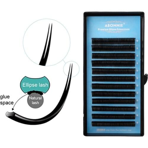 Free Sample Matte Black Eyelashes Extension 0.15 0.20mm Professional Wholesale Flat Ellipse Private Label Eyelash