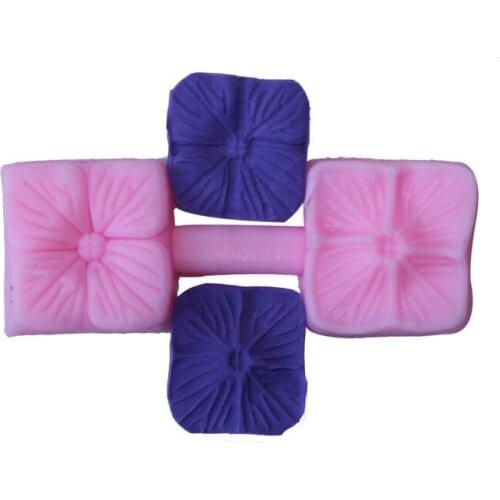 Flip Sugar Tool Silicone Square 4 Leaf Flowers Framed Mold C045