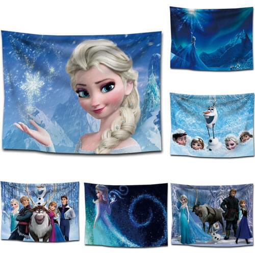 Disney Frozen Princess Anna Elsa 3d Print Tapestry Modern Home Decoative Macrame Wall Hanging Children Bedroom Wall Blanket