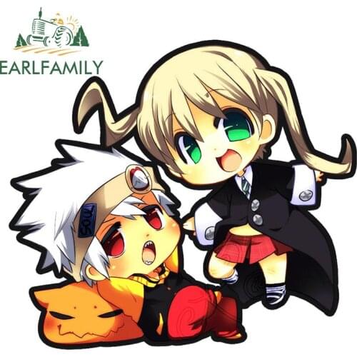 EARLFAMILY 13cm x 12.5cm for Soul Eater Waterproof Car Stickers Camper Car Accessoires Decal Sunscreen RV JDM Trunk Sticker