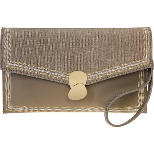 Elegant female bag clutch bag retro ladies handbag fashion large-capacity clutch bag stitching handbag temperament shoulder bag