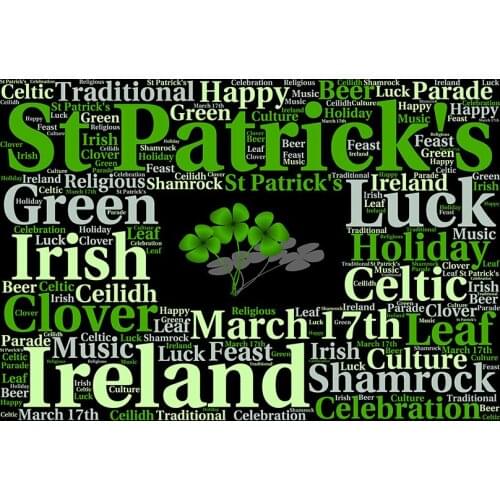 Irish Clover photo backgrounds vinyl letters background backdrops for St. patricks photo-shot studio props fotografia lv-1331