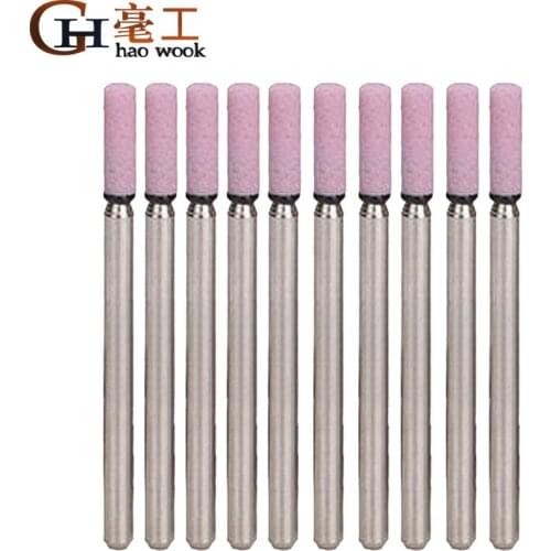Haowook 10PCS 1/8 3 X 3mm Shank Abrasive Mounted Stone Set Grinding Burr Wheel For Dremel 4000 3000 Dremel Rotary Tools